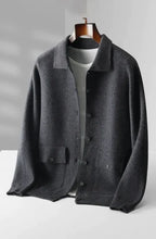 Men's Polo Wool Cardigan with Retro Pockets