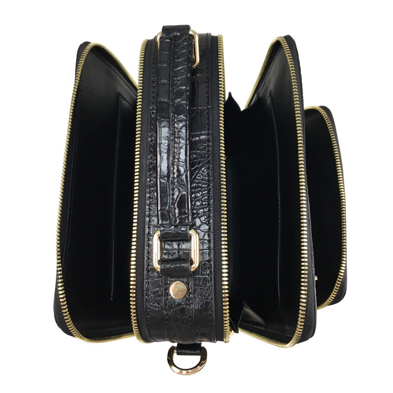 Chic Croc Leather Men’s Handbag