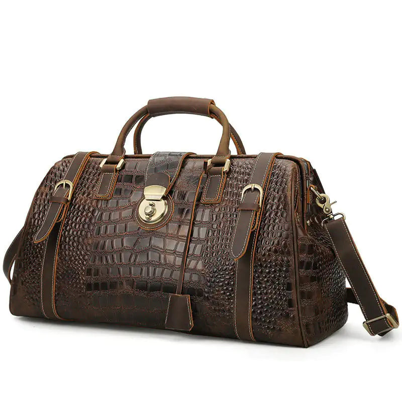 Elegant Crocodile Travel Tote for Men
