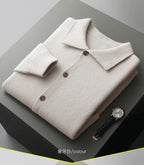 Classic Wool Polo Cardigan for Men