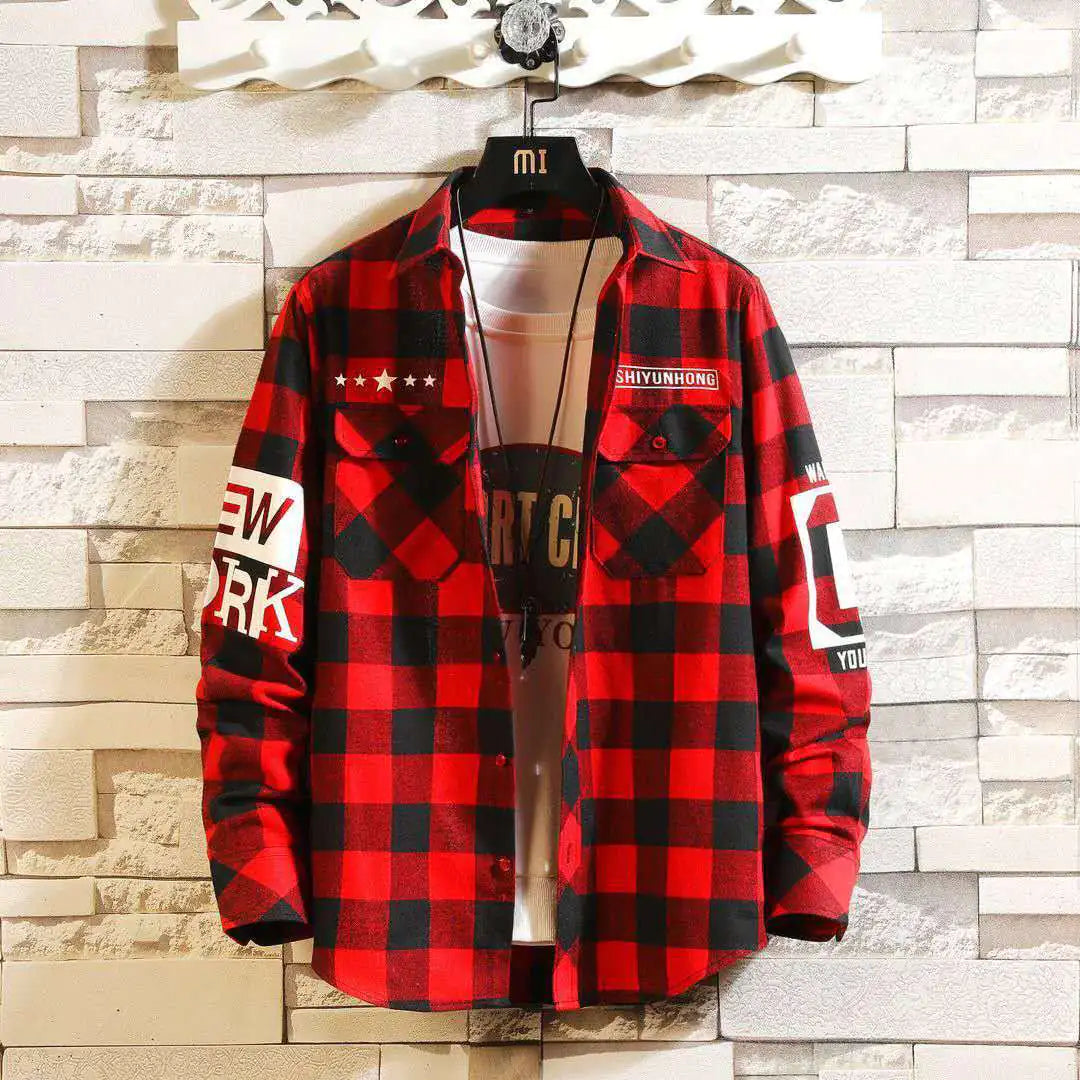 Modern Plaid Slim Shirt for Men
