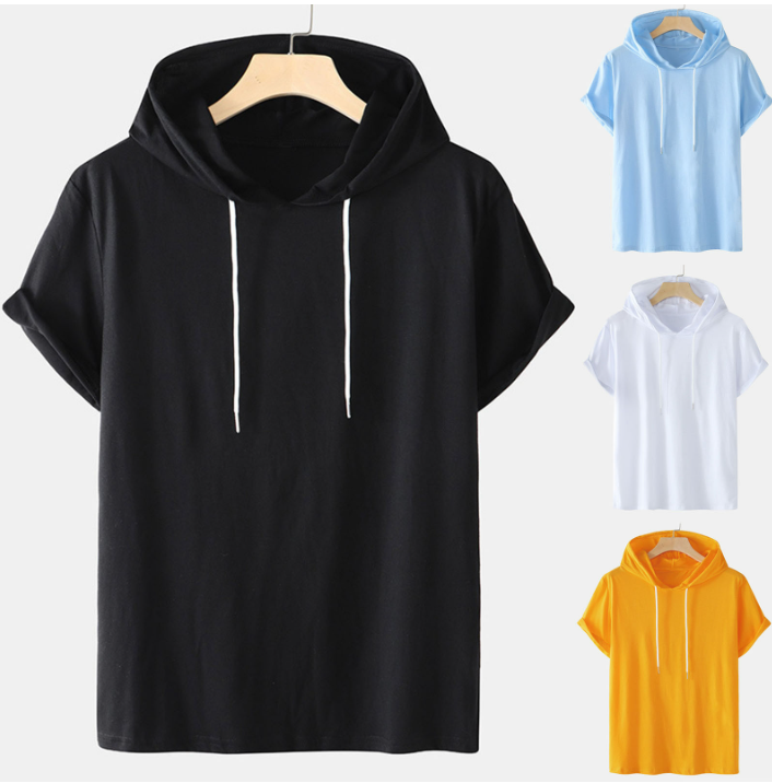 Men's Plus Size Summer Hoodie-Tee