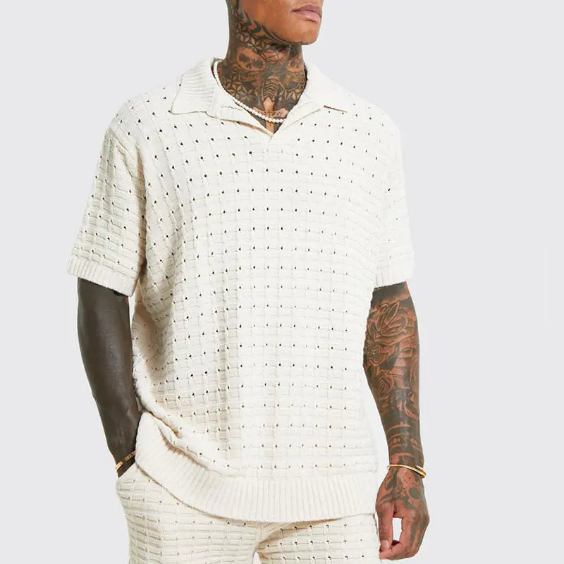 Chic European Slim Fit V-Neck Polo