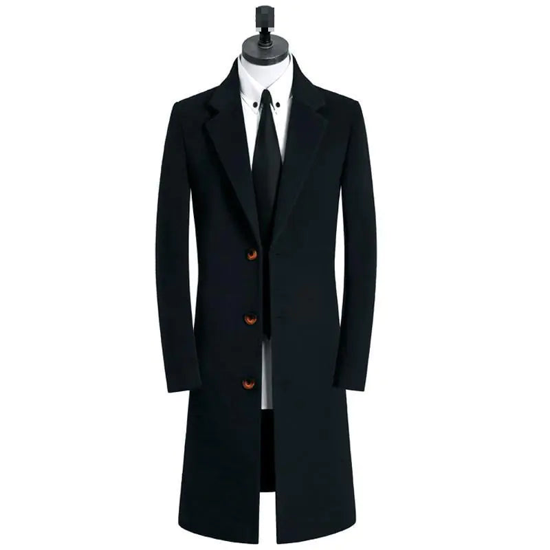 Mid-Length Woolen Coat