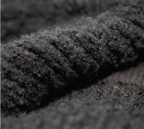 Men's Black Cozy Lapel Thermal Sweater