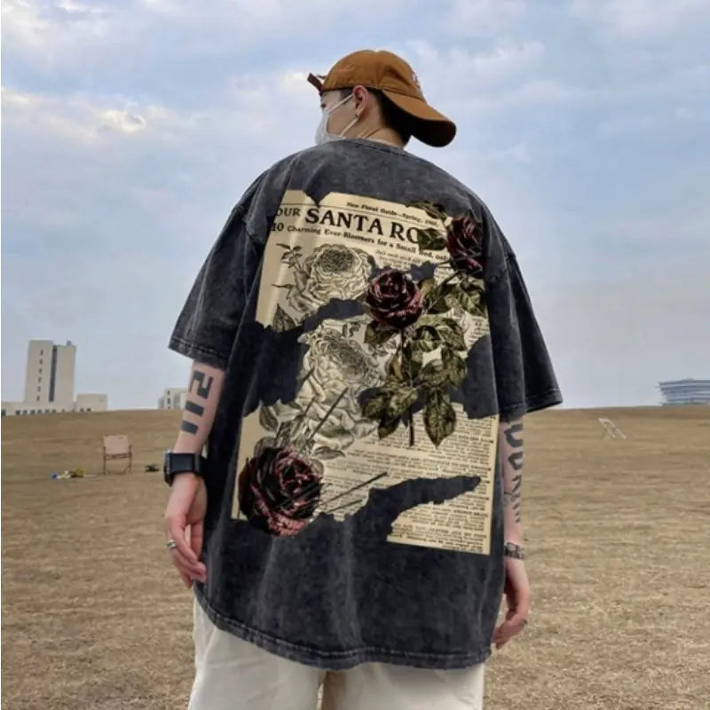 Vintage Floral Newsprint Tees for All