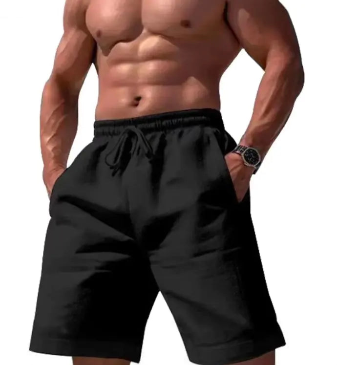 Relaxed Linen-Cotton Shorts