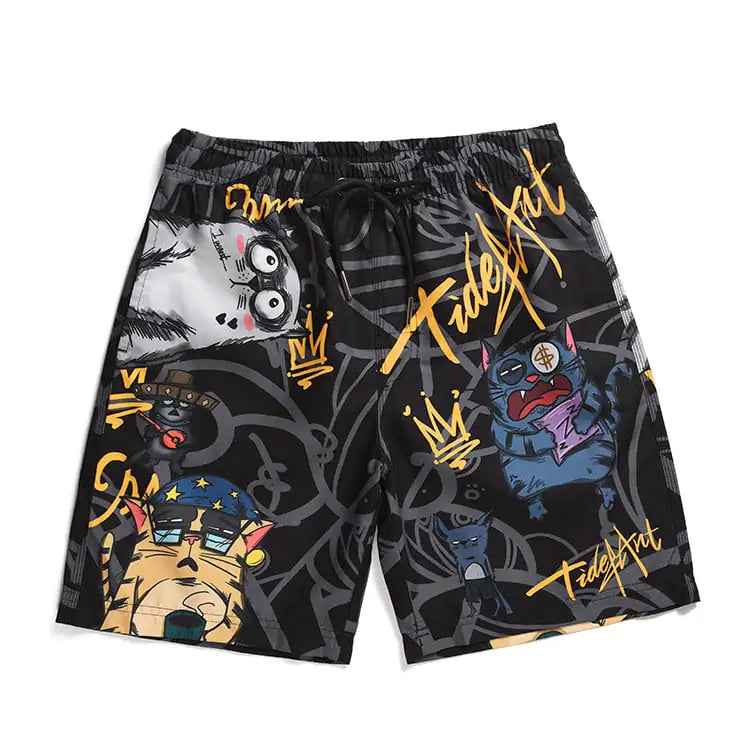 Chill Cat Camo Beach Shorts