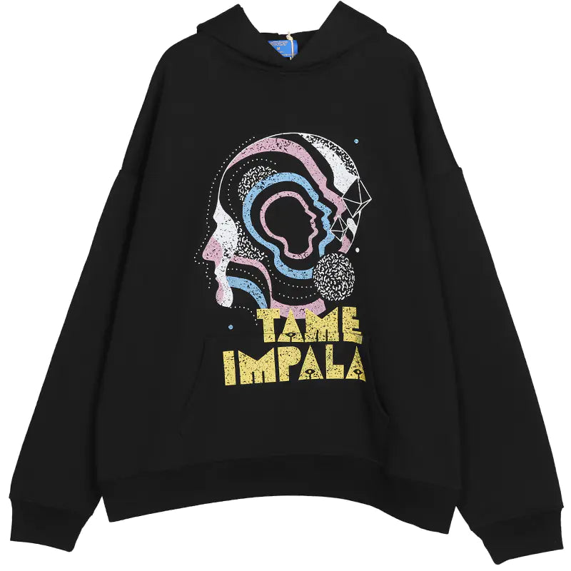 Fleece-Lined Hoodie - Black & White
