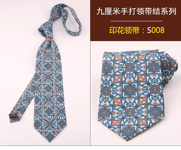 Retro Floral Elegance 9CM Tie