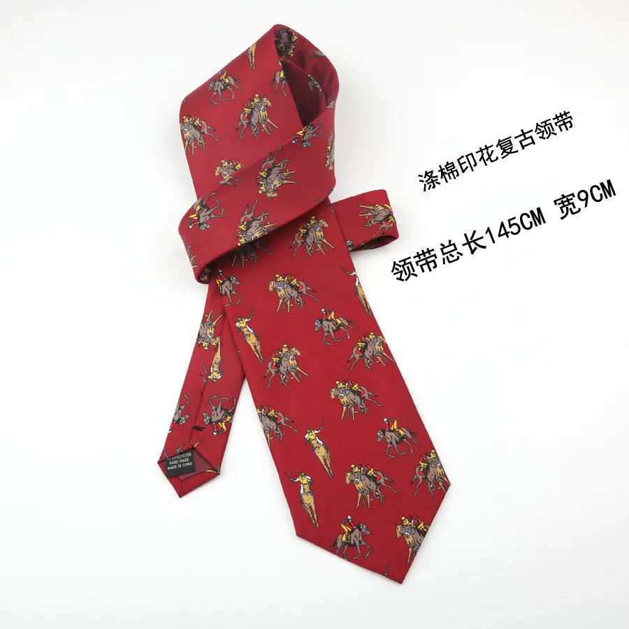 Retro Floral Elegance 9CM Tie