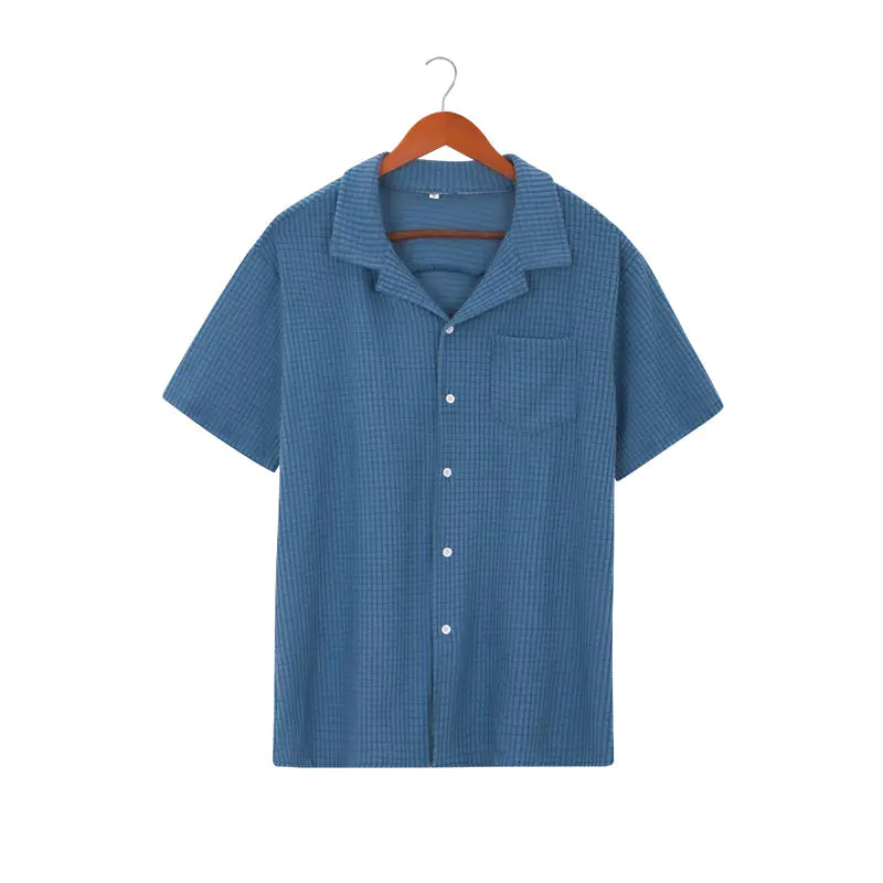 Men's Waffle Texture Shirt - Summer Chic
