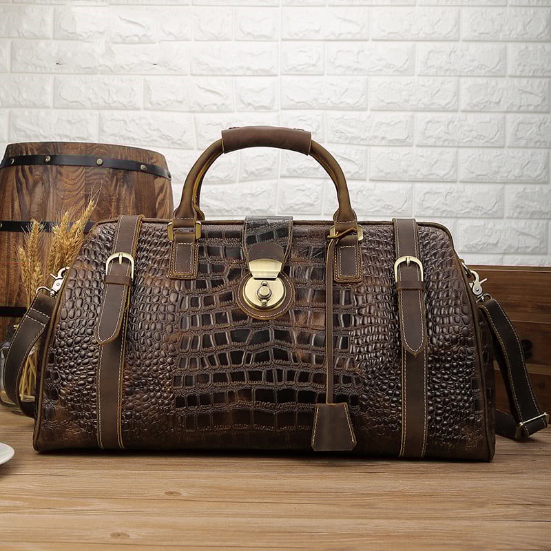 Elegant Crocodile Travel Tote for Men