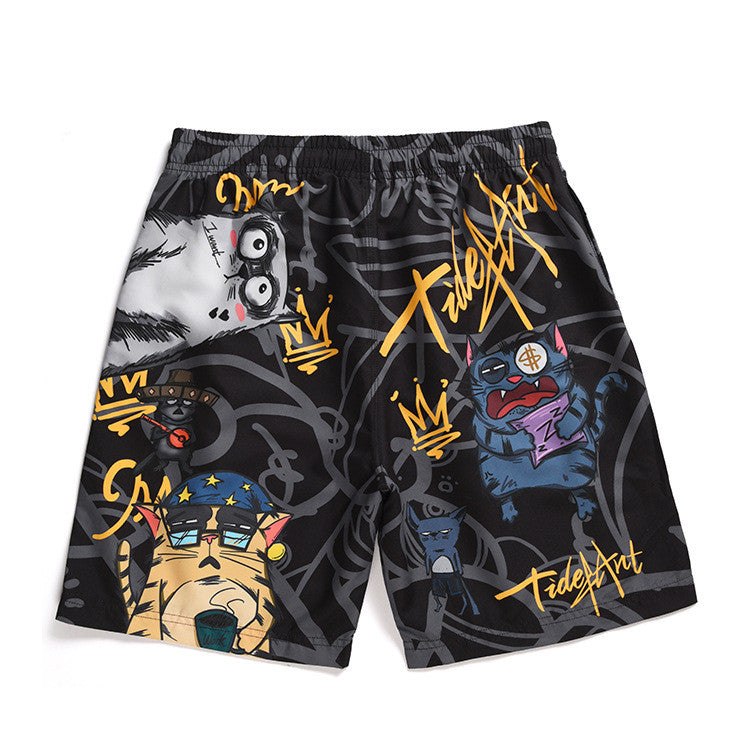 Chill Cat Camo Beach Shorts