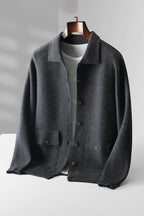 Classic Wool Polo Cardigan for Men