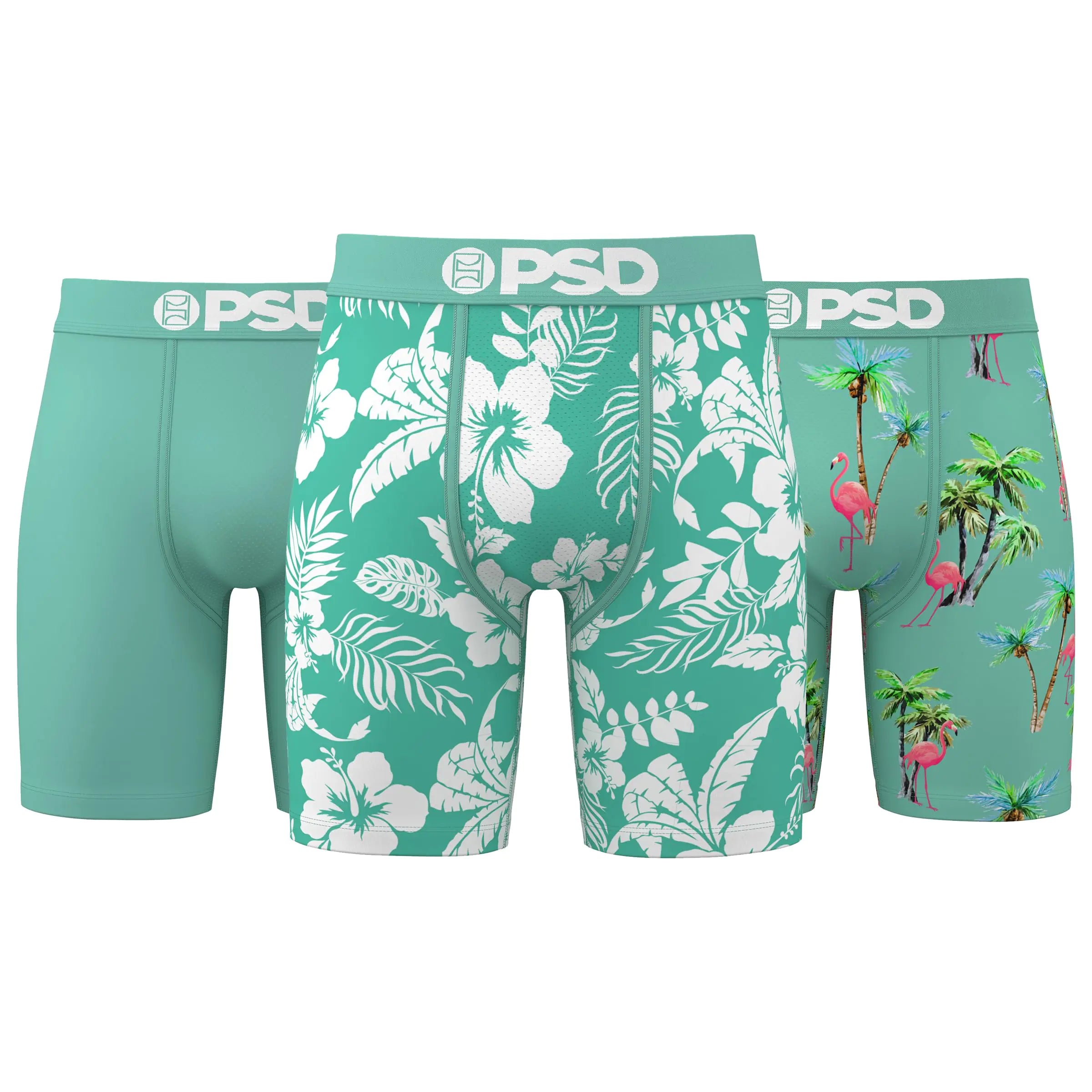 PSD Men's Tropical 3-Pack Boxer Briefs - Stretch Comfort