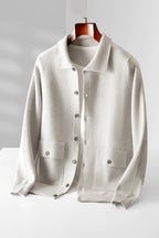 Classic Wool Polo Cardigan for Men