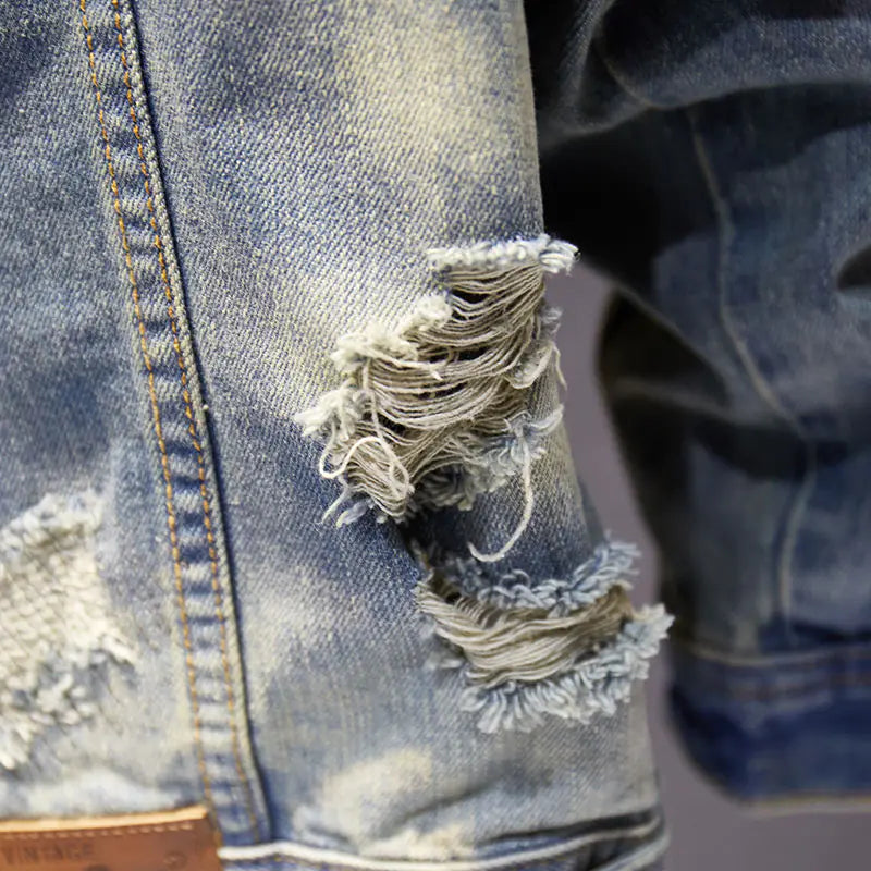 Oversized Distressed Denim Jacket