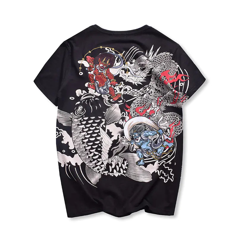 Embroidered Mythical Koi Tee