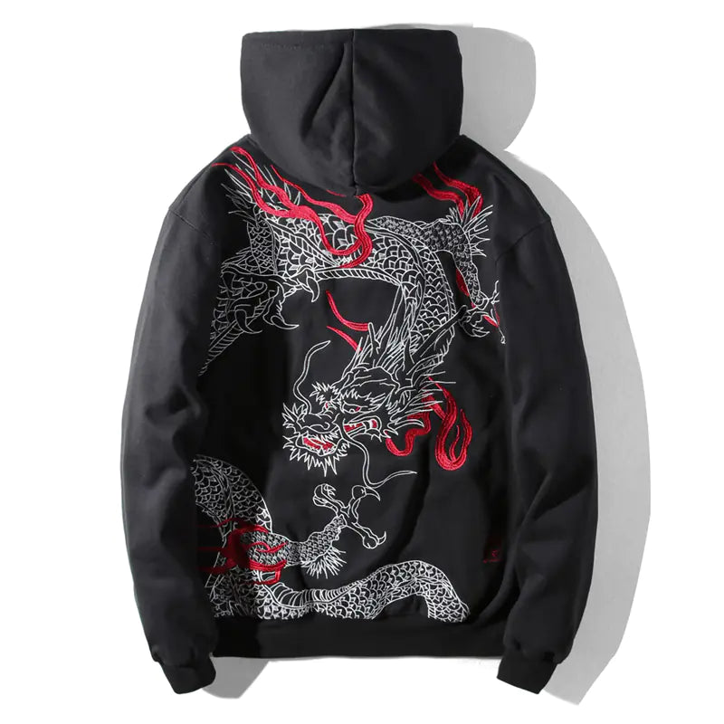 Dragon Embroidery Hoodie Jacket
