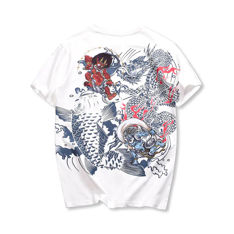 Embroidered Mythical Koi Tee