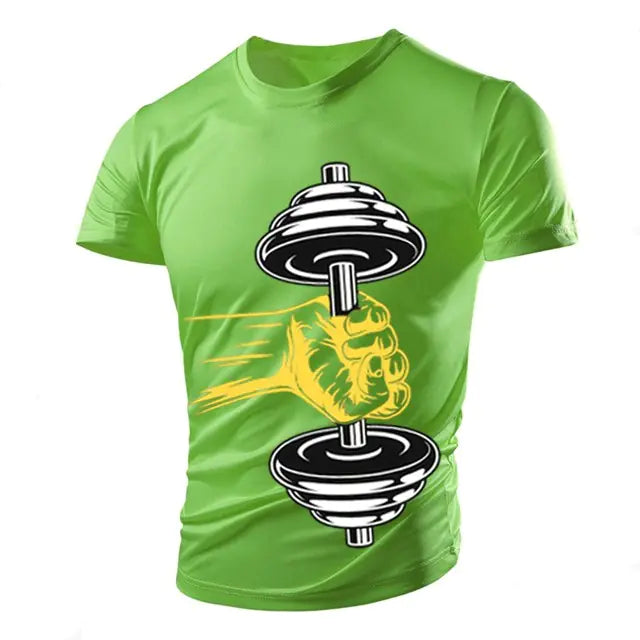 3D Gym Print Men's Polyester Tee