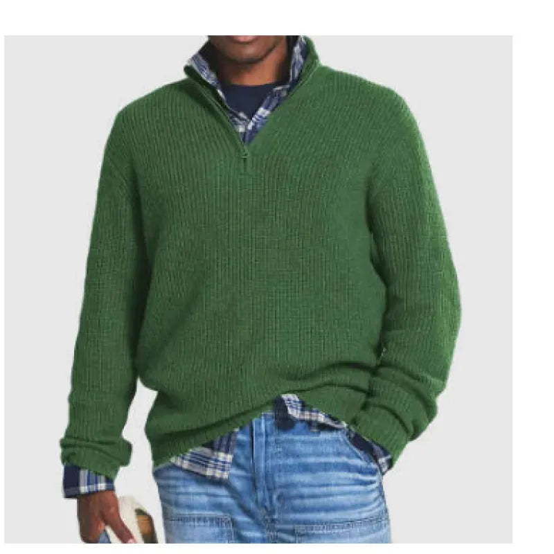 Zip Collar Casual Sweater