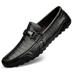 Croc-Print Leather Loafers
