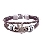 Triple Layer Punk Gold-Black Leather Bracelet