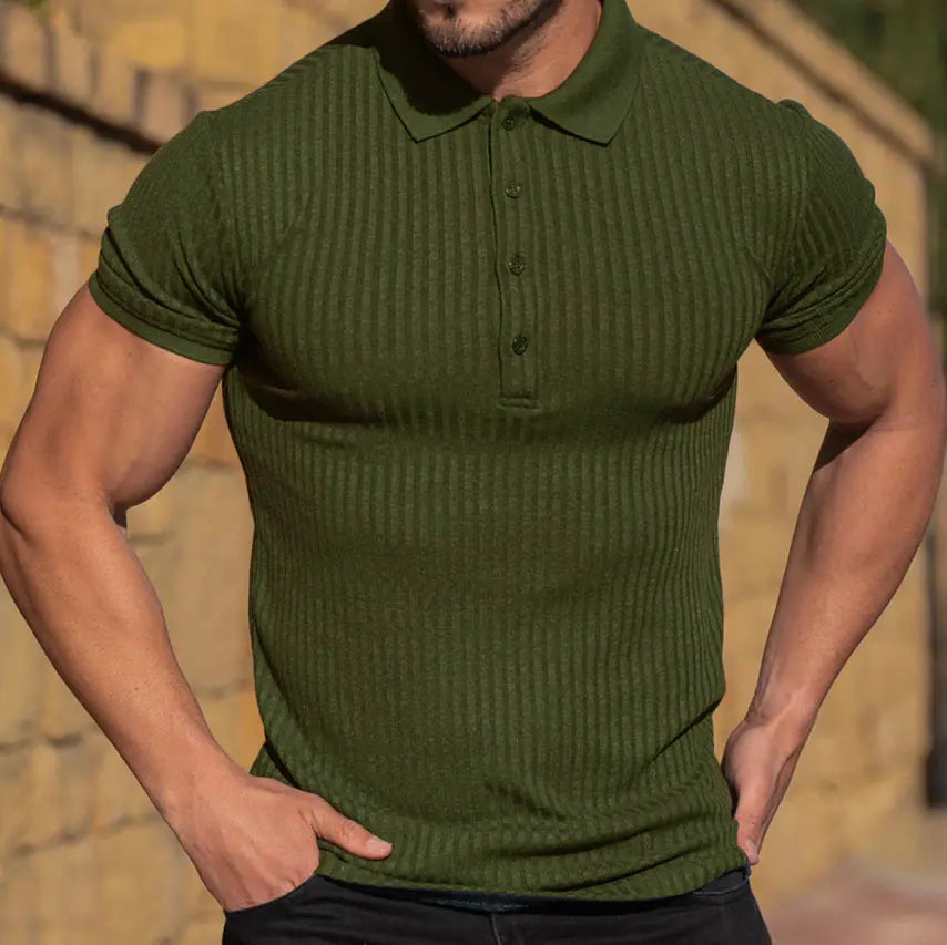 Men's Striped Summer Polo Shirt