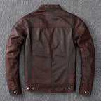 Rustic Brown Biker Leather Jacket