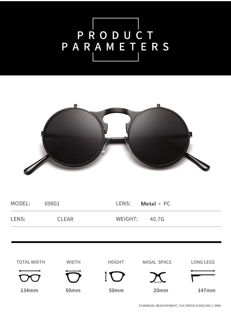 Flip-Up Retro Sunglasses
