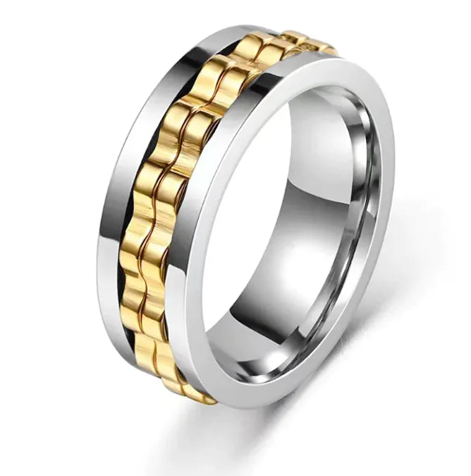 Titanium Square Textured Ring