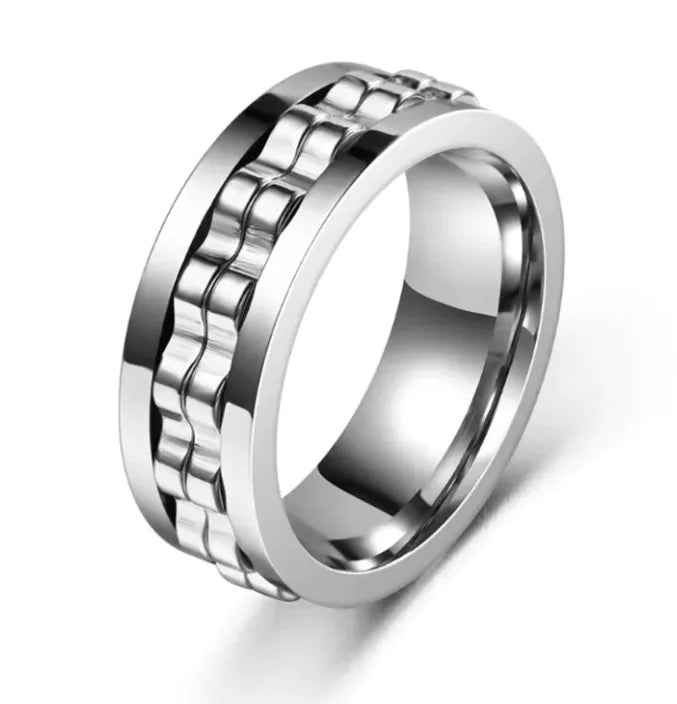 Titanium Square Textured Ring