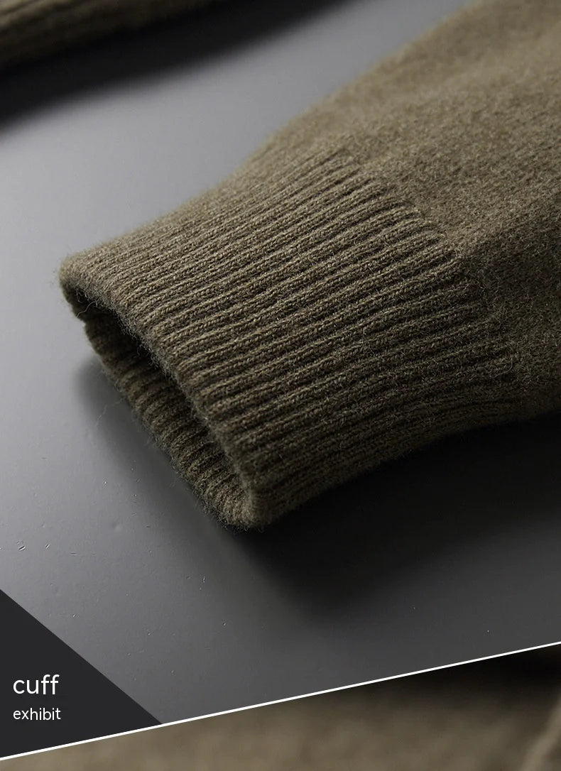 Classic Wool Polo Cardigan for Men