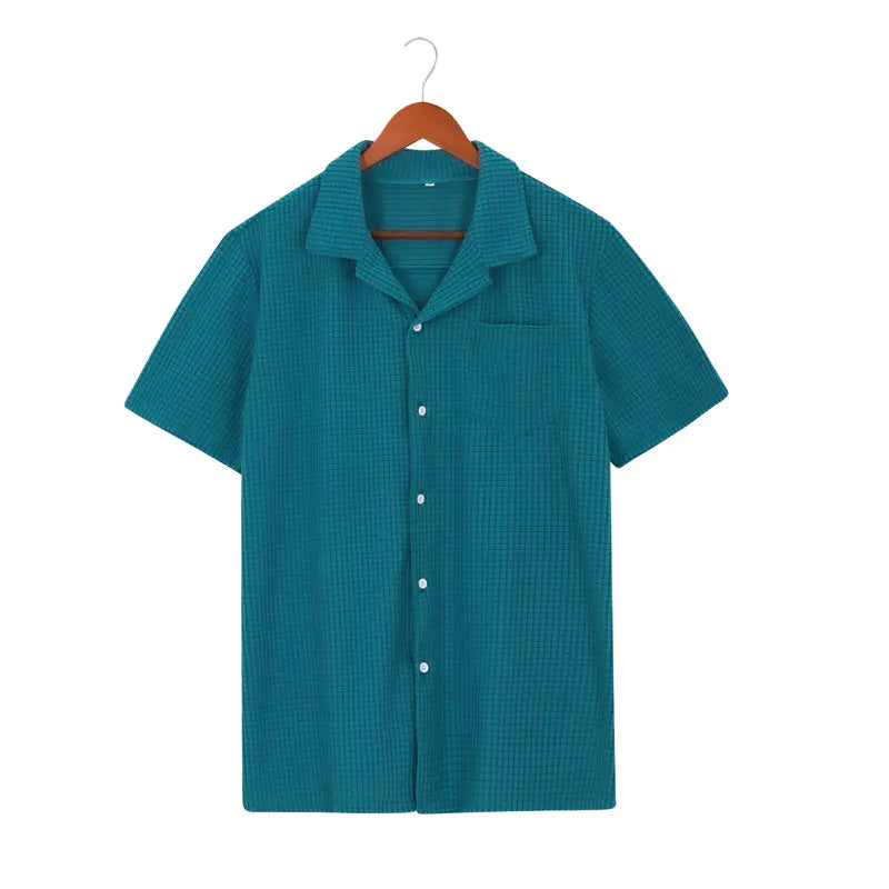 Men's Waffle Texture Shirt - Summer Chic