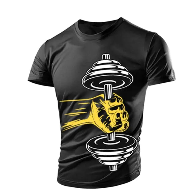 3D Gym Print Men's Polyester Tee