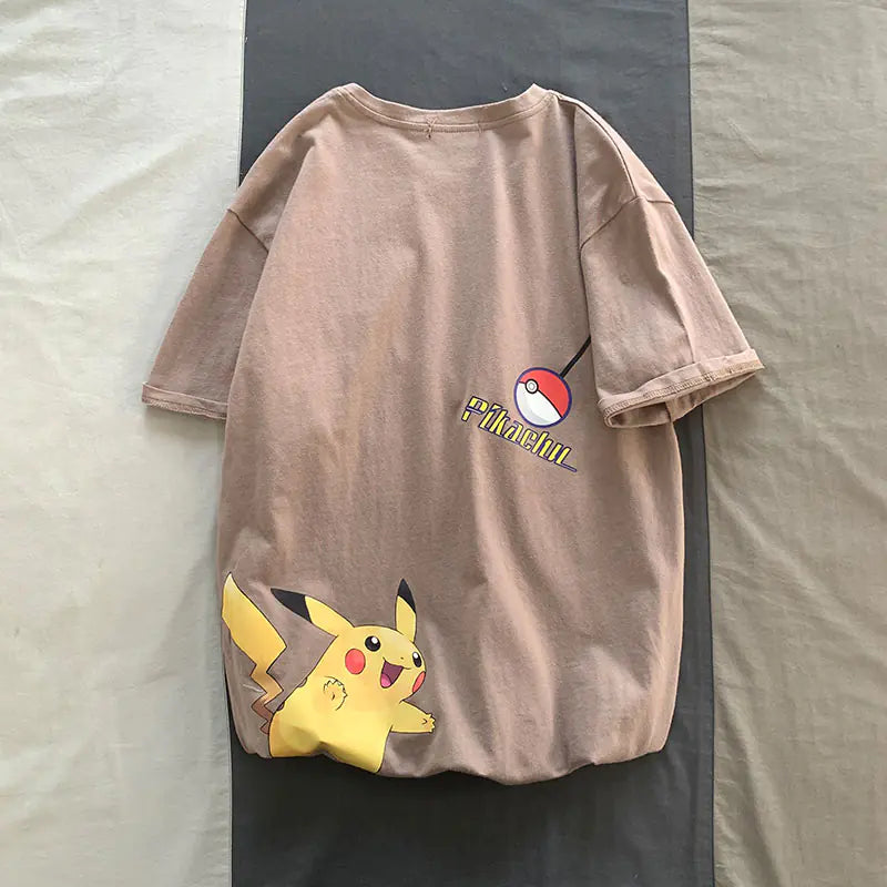 Harajuku Pikachu Cotton Tee for Men