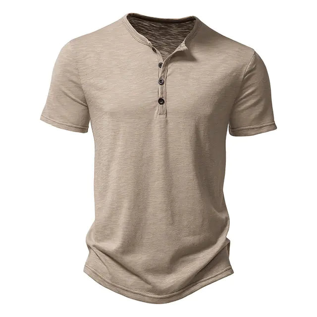 Summer Breeze Cotton Henley Polo