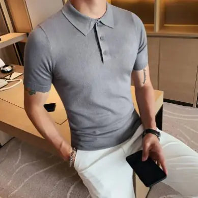Men's Slim-Fit Ice Silk Polo Tee