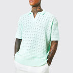 Chic European Slim Fit V-Neck Polo
