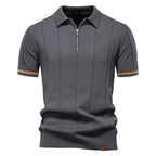 Wool-Mix Zip Collar Polo