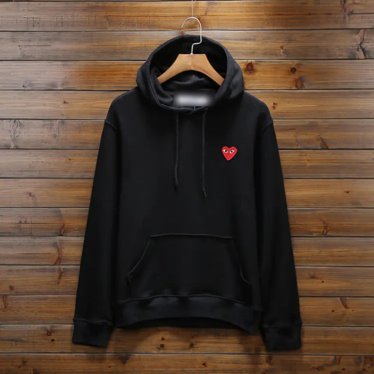 Heart-Embroidered Comfy Hoodie