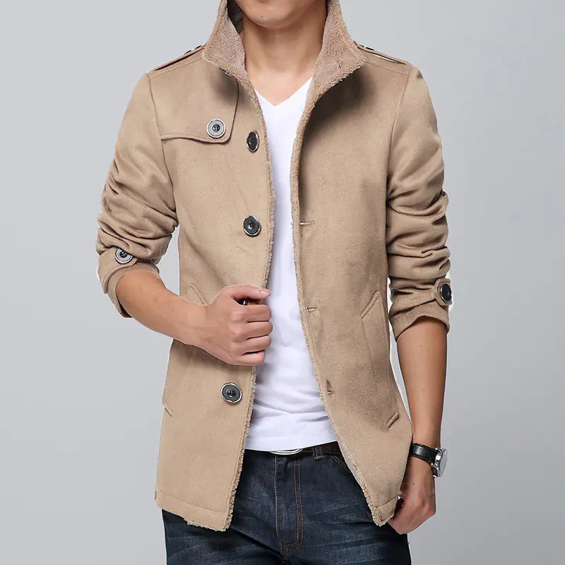 Urban Slim-Fit Fleece Coat