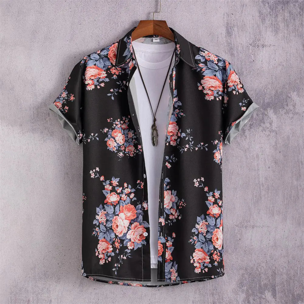 Men's Tropical Short Sleeve Oversized Shirts