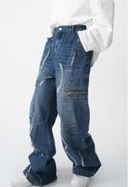 Black Relaxed Fit Plus Jeans for Men