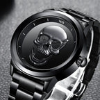 LIGE Men's Bold 3D Skull Watch