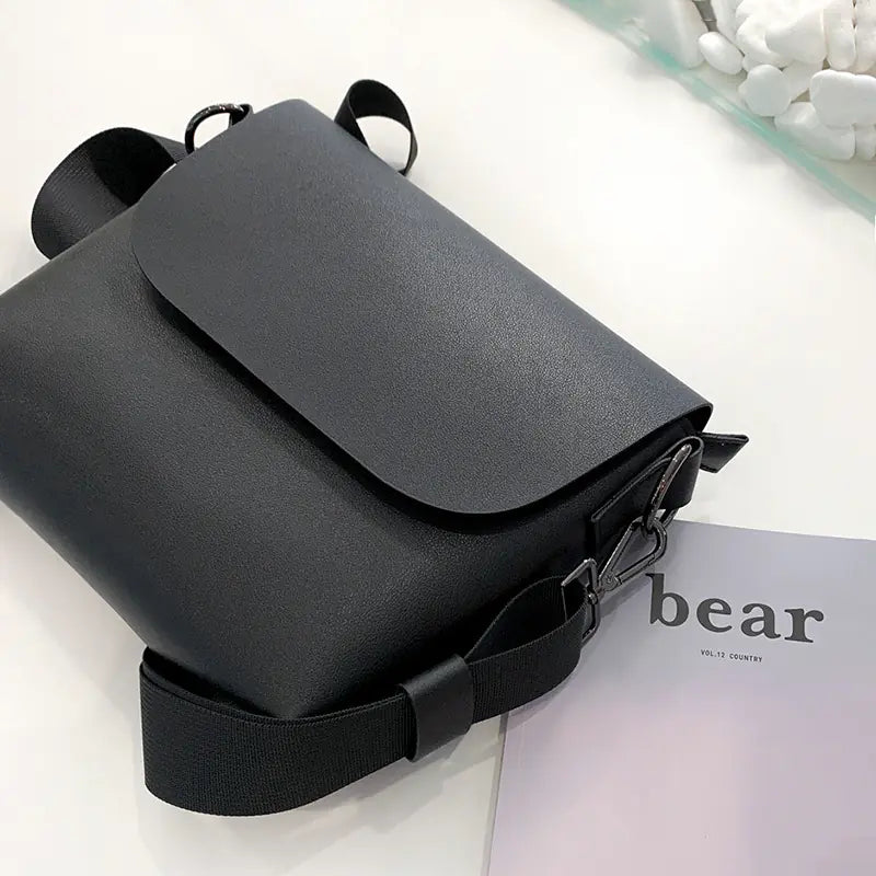 Sleek PU Leather Messenger Bag