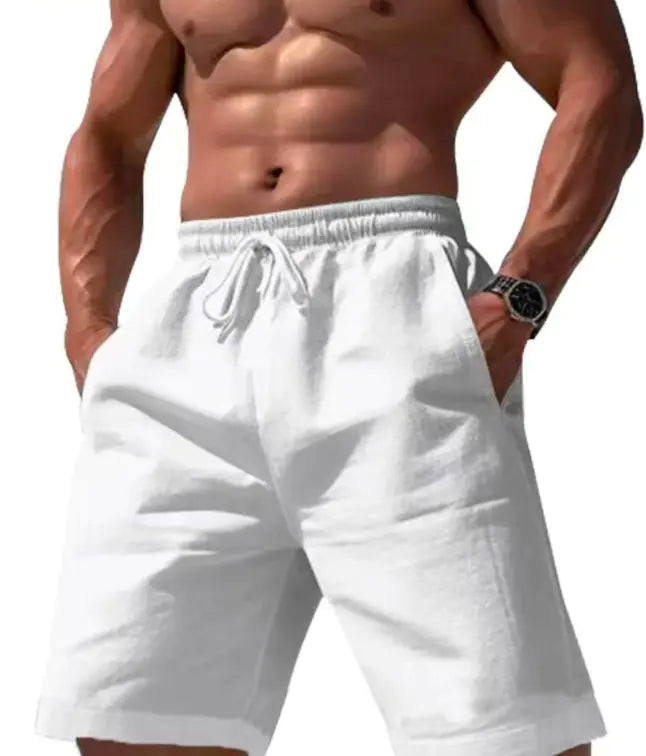 Relaxed Linen-Cotton Shorts