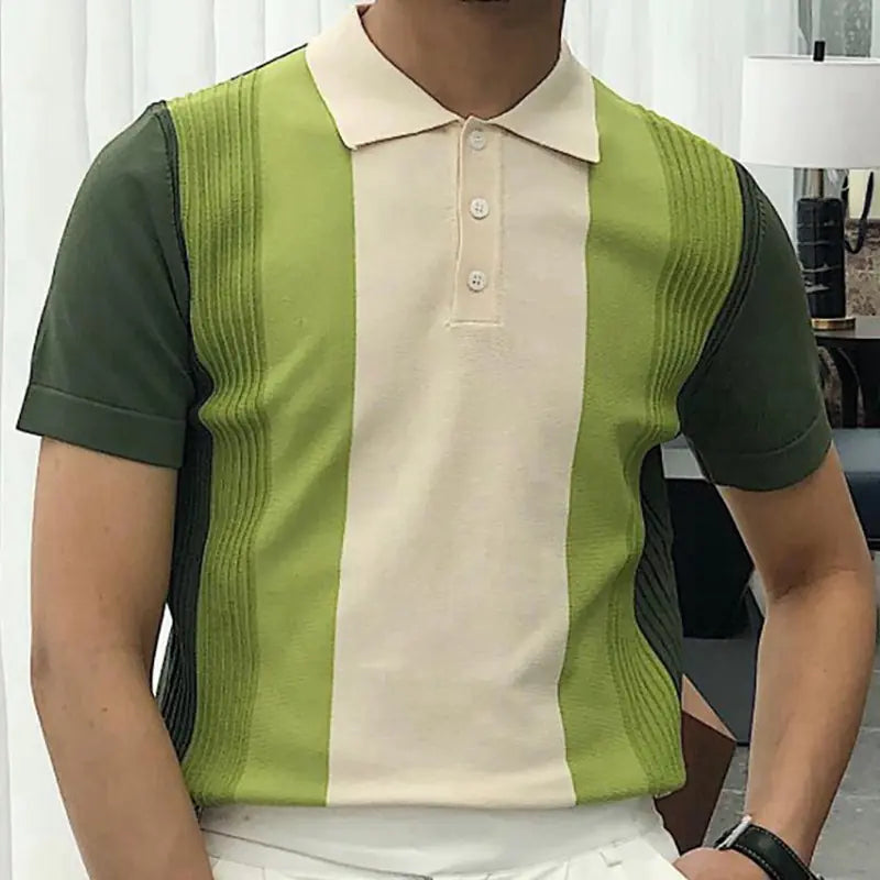 Modern Striped Polo Tee